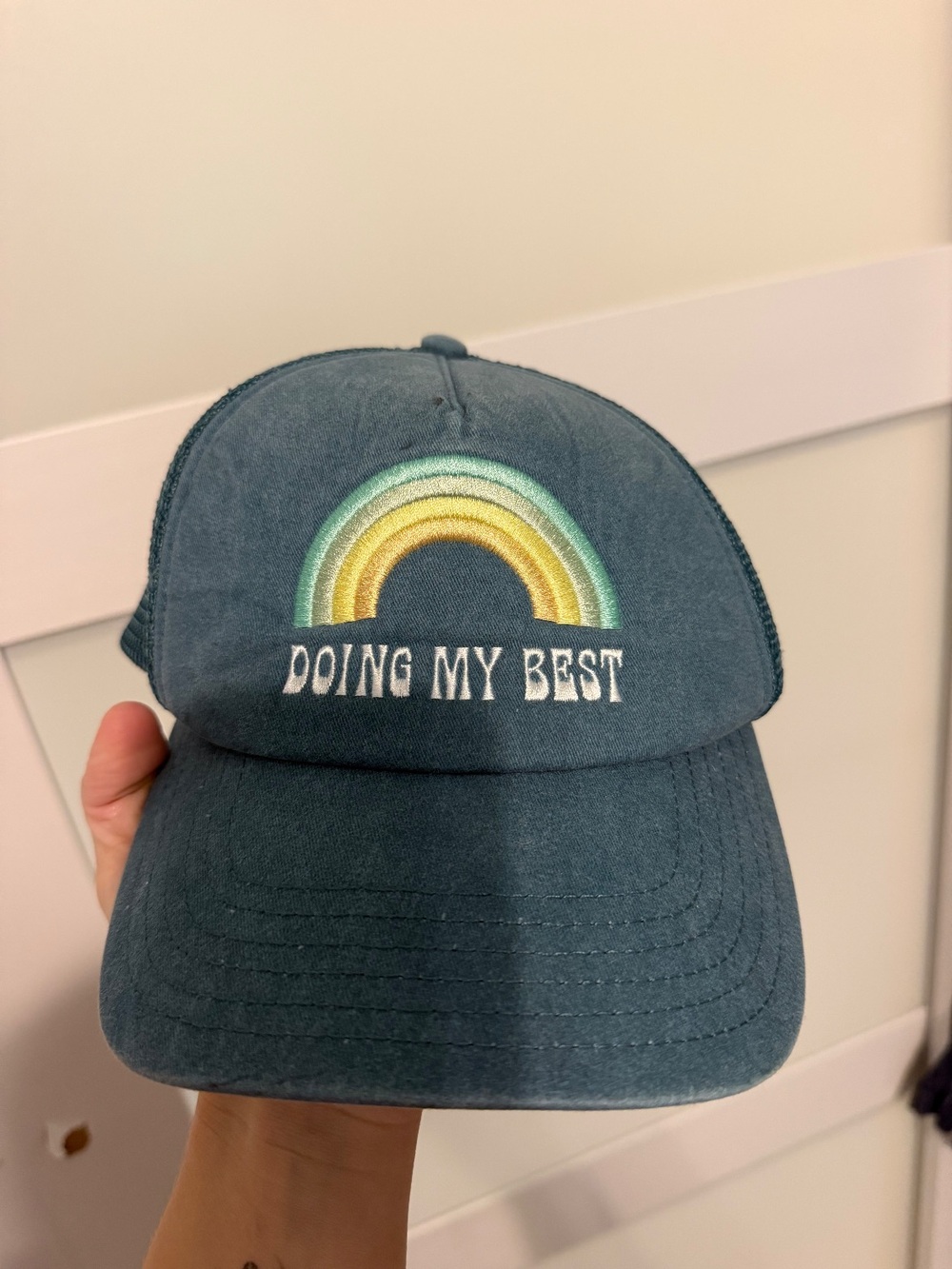 Mighty Fine 'Doing My Best' Embroidered Rainbow